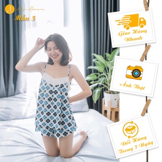 ĐỒ NGỦ 2 DÂY PHỐI REN VẢI MANGO