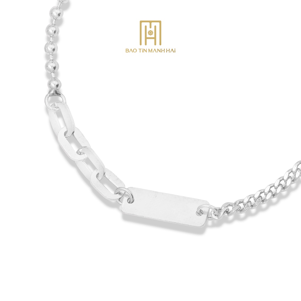 Lắc tay Bạc nam,nữ được thiết kế khắc tên theo yêu móc giọt nước LB12 Bảo Tín Mạnh Hải