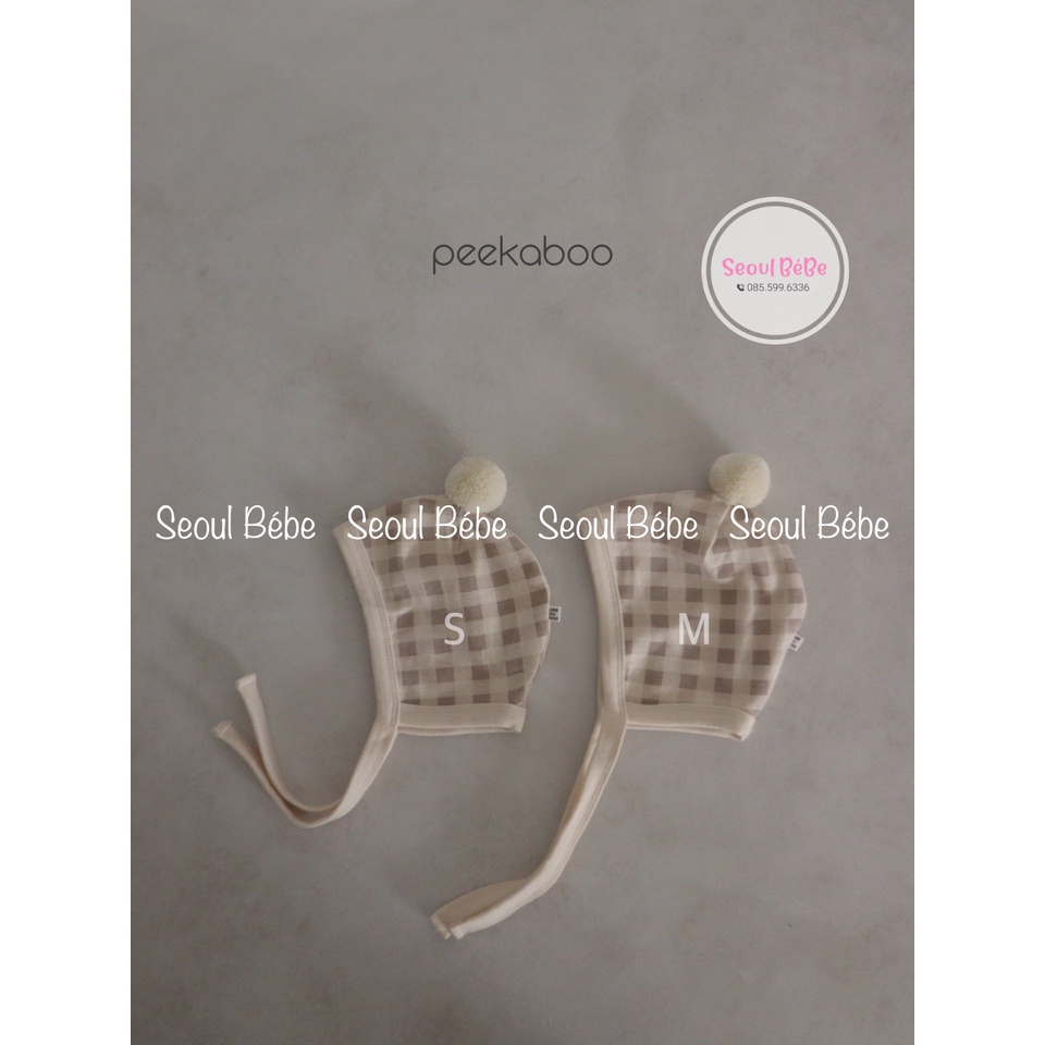 Mũ bông bộ Cony hãng Peekaboo thu đông 2022 cho bé