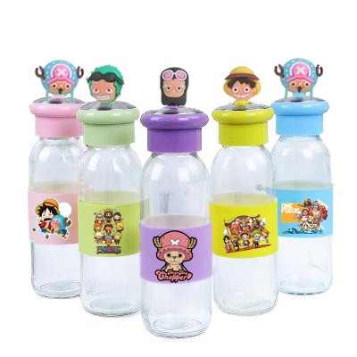 Bình nước one piece lá cây 400ml BNCI21 chopper đảo hải tặc thuỷ tinh bình nước cute chai nước dễ thương