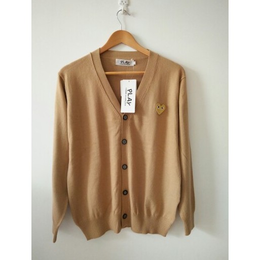 Áo khoác cardigan dệt kim cổ chữ v thêu hình trái tim thời trang cho nữ