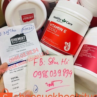 (Mẫu mới) Vitamin E 500IU Healthy care 200 viên- Úc