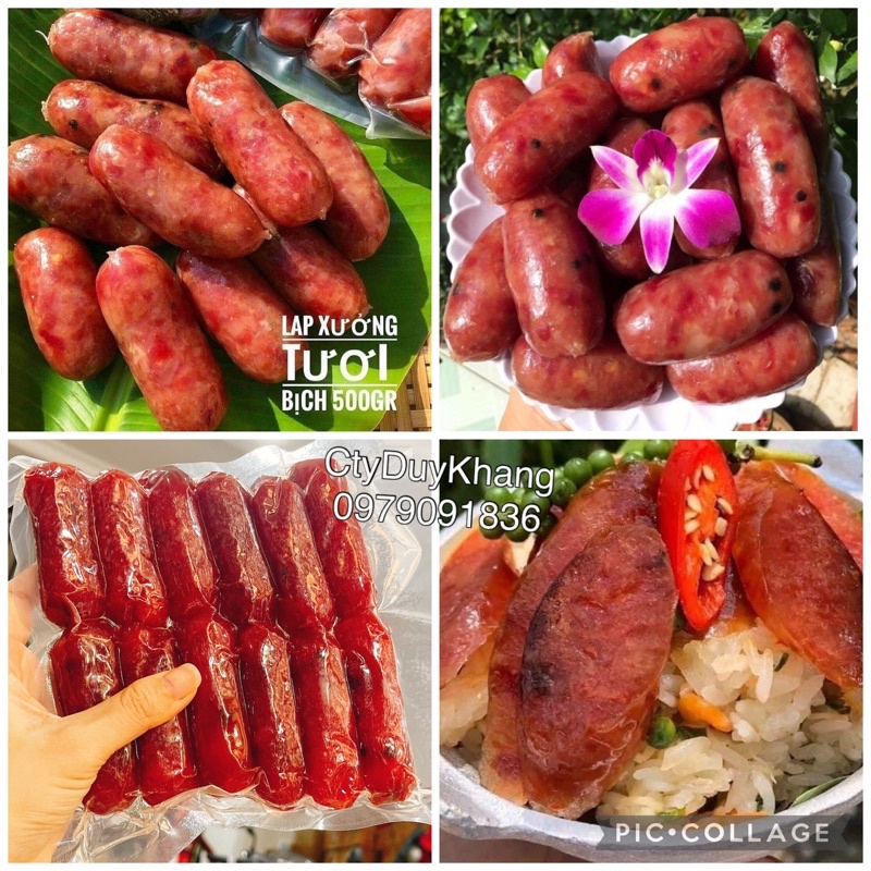 Lạp Xưởng Tươi Cai Lậy ( Heo + Tiêu) Gói 500gr