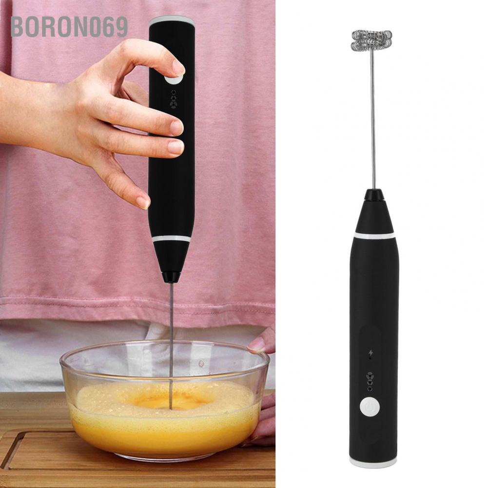 Máy khuấy điện cầm tay mini 3 nấc độ tốc độ thiết kế đầu khuấy có thể tháo rời bằng thép không gỉ an toàn chống dính