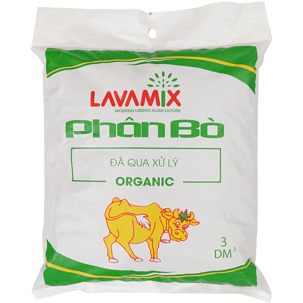 Phân Bò Hữu Cơ LAVAMIX Đã Xử Lý, Dinh Dưỡng Cho Cây- Gói 3DM3 (PLV-002)