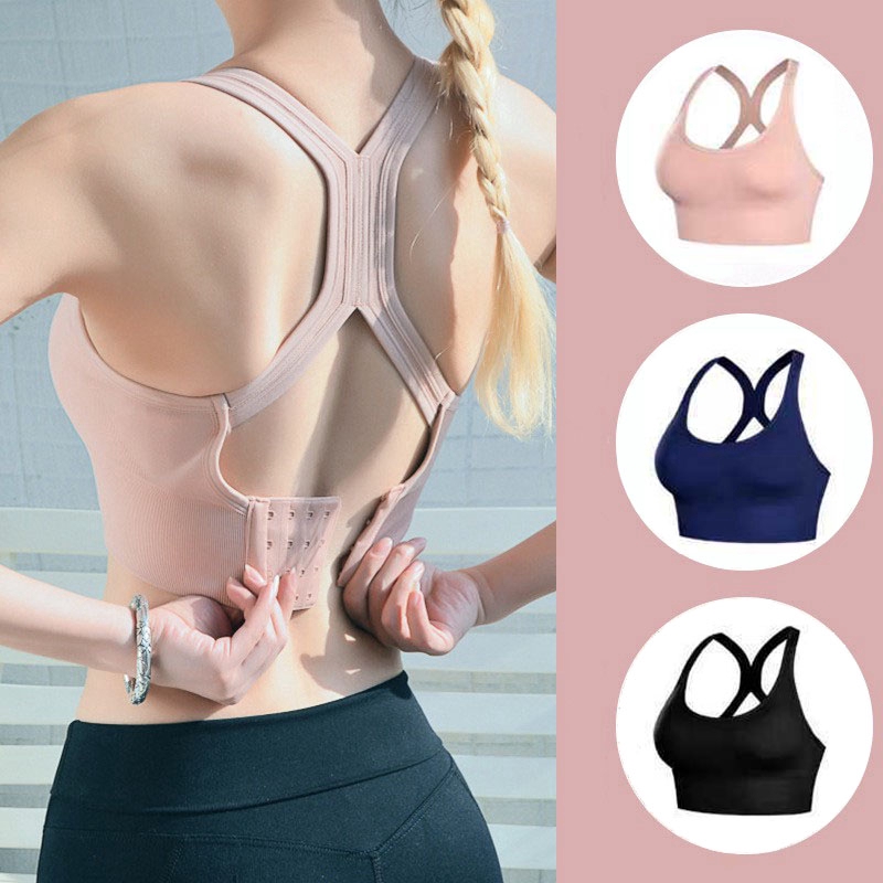 Women Shockproof Seamless Sports Bra Fitness Yoga overlapping Bras Sexy Push Up Gym Bras