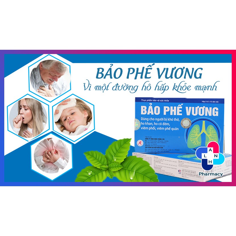 BẢO PHẾ VƯƠNG (20 viên) - Dùng cho người bị khó thở, ho khan, ho có đờm, viêm phổi, viêm phế quản.