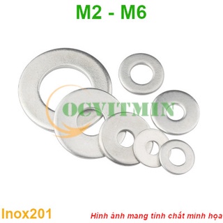 Shopee.vn/ocvitmin vòng đệm phẳng m2 m2.5 m3 m4 m5 m6 long đen inox