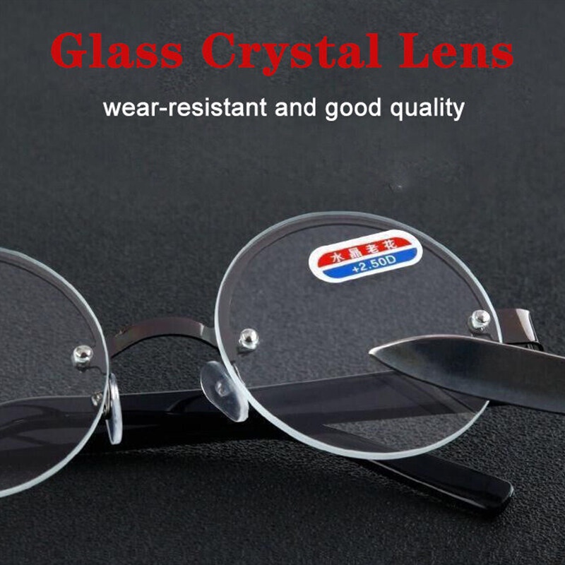 Kính Đọc Sách Nửa Gọng Tròn Chống Ánh Sáng Xanh HD Phong Cách Retro Cho Nam Nữ