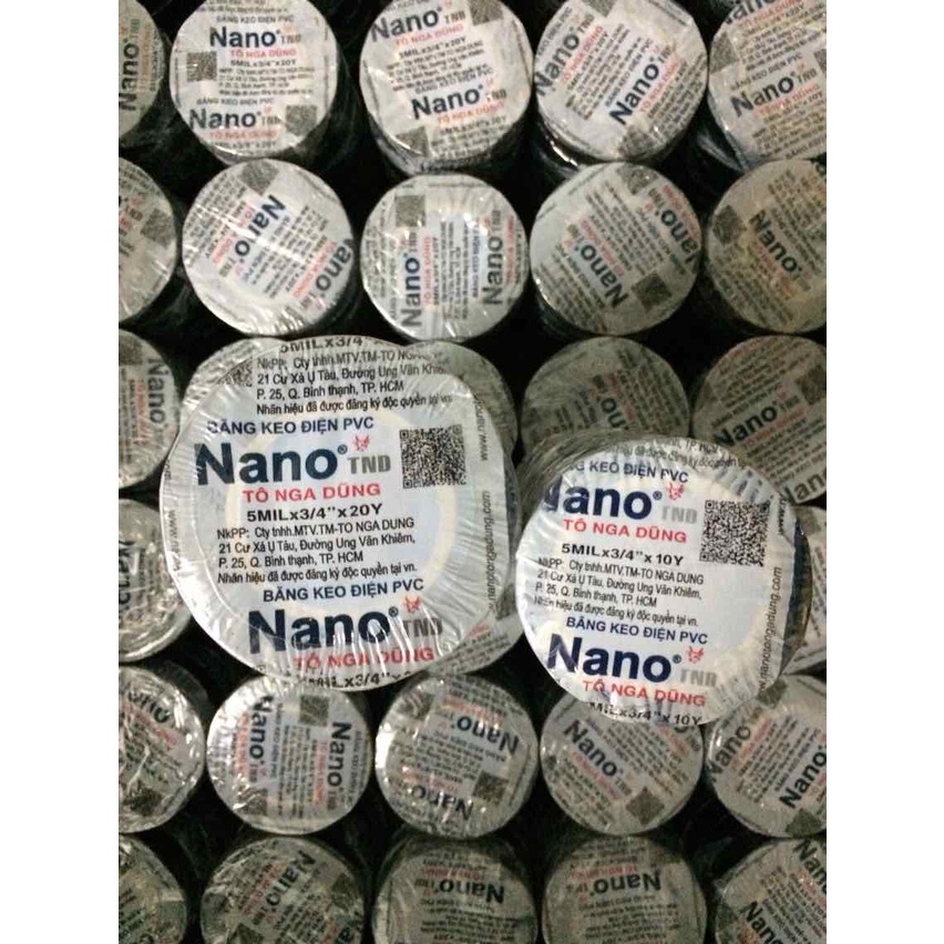 Băng keo điện Nano Tô nga dũng trắng, đen