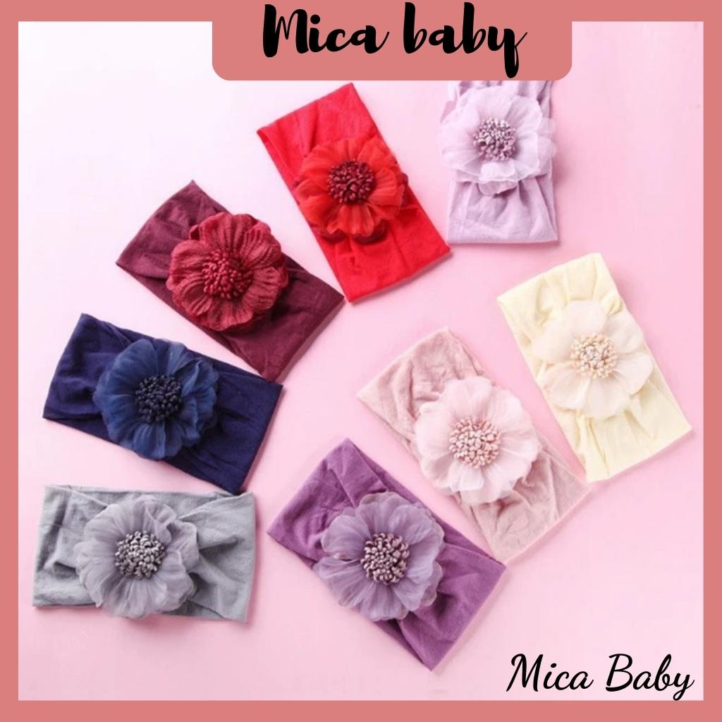 Băng đô nơ hoa bản to dễ thương cho bé Mica baby BD17