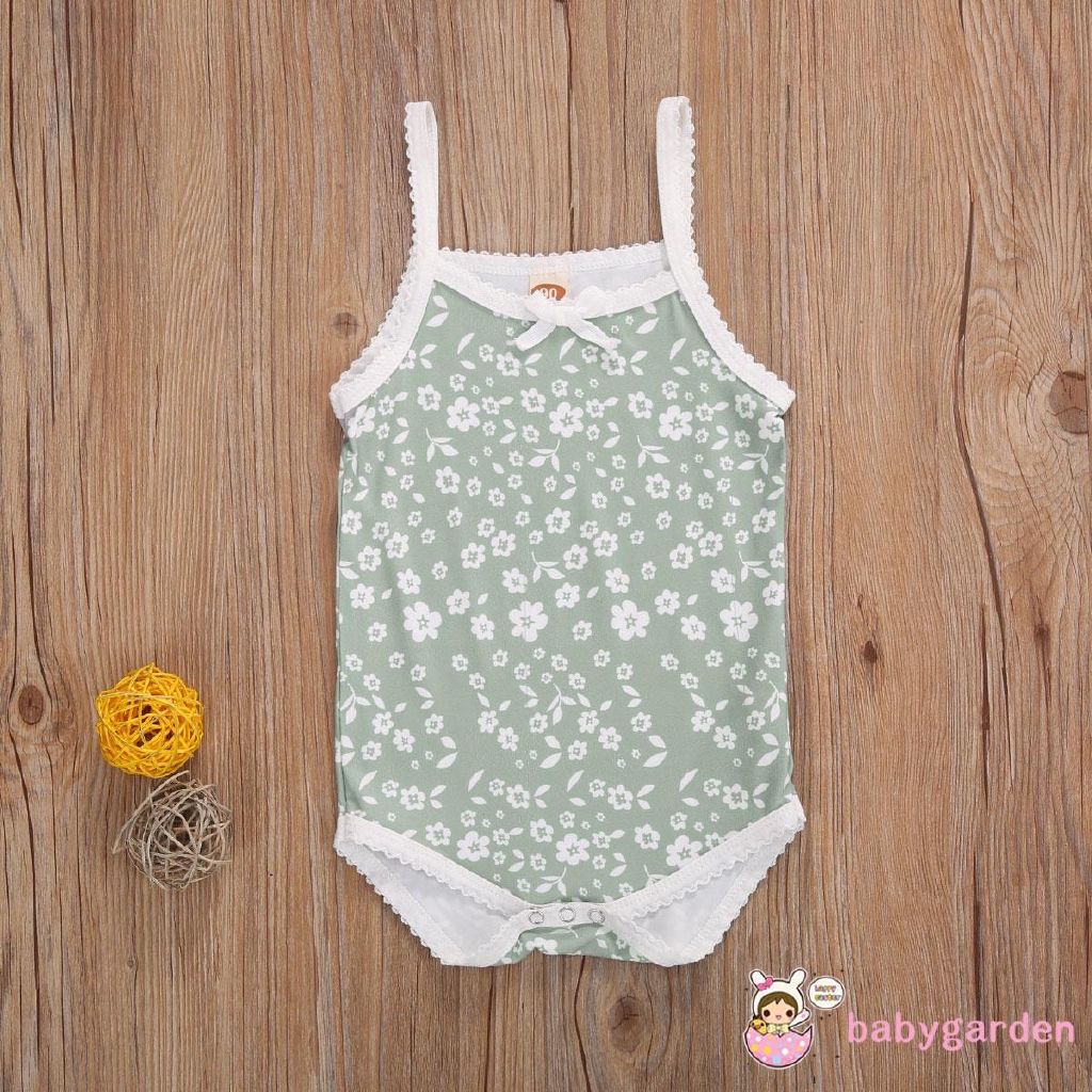 Áo Liền Quần In Hoa Thắt Nơ Eo Cho Bé Gái