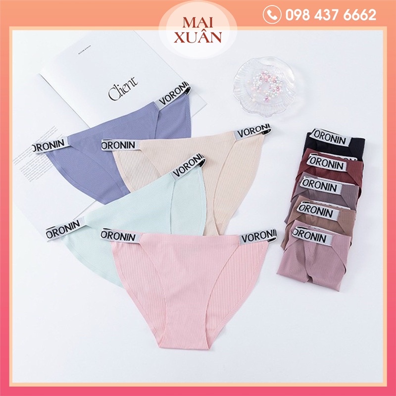 Quần Lót Nữ Sexy Thun Lạnh Trơn Đúc Su Không Đường May Dây Chữ Mềm Mại Co Giãn PINK STORE Ql1591