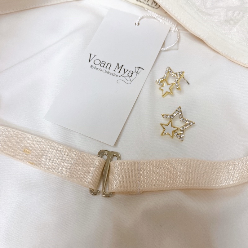 Bralette - Áo ngực nữ - Áo lót - Ren màu hồng kem R102 - Mút mỏng- Voanmya - Pastel Bralette