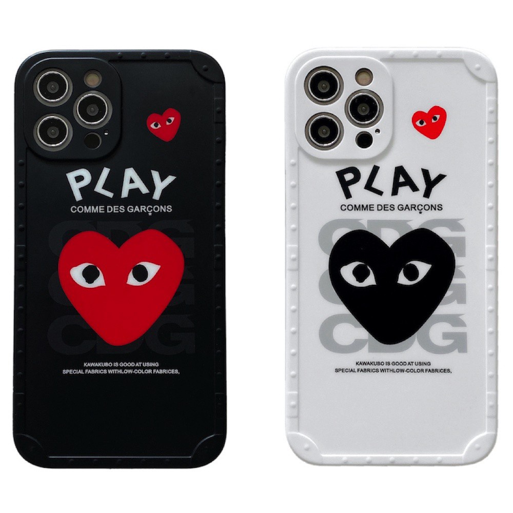 Ốp Điện Thoại Mềm Hình Logo Comme des Garcons CDG Play Cho iPhone 15 14 13 12 11 Pro Max X XS XR 7 8 Plus