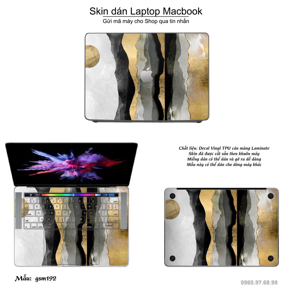 Skin dán Macbook mẫu sơn mài (đã cắt sẵn, inbox mã máy cho shop)