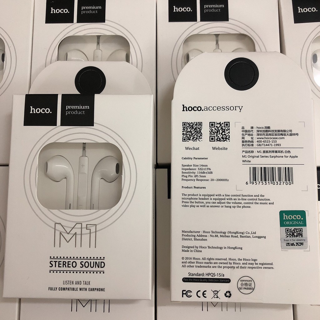 Tai nghe iPhone chính hãng Hoco M1 full box, Tai nghe nhét tai Airpods, cáp sạc iPhone - Việt Linh Store