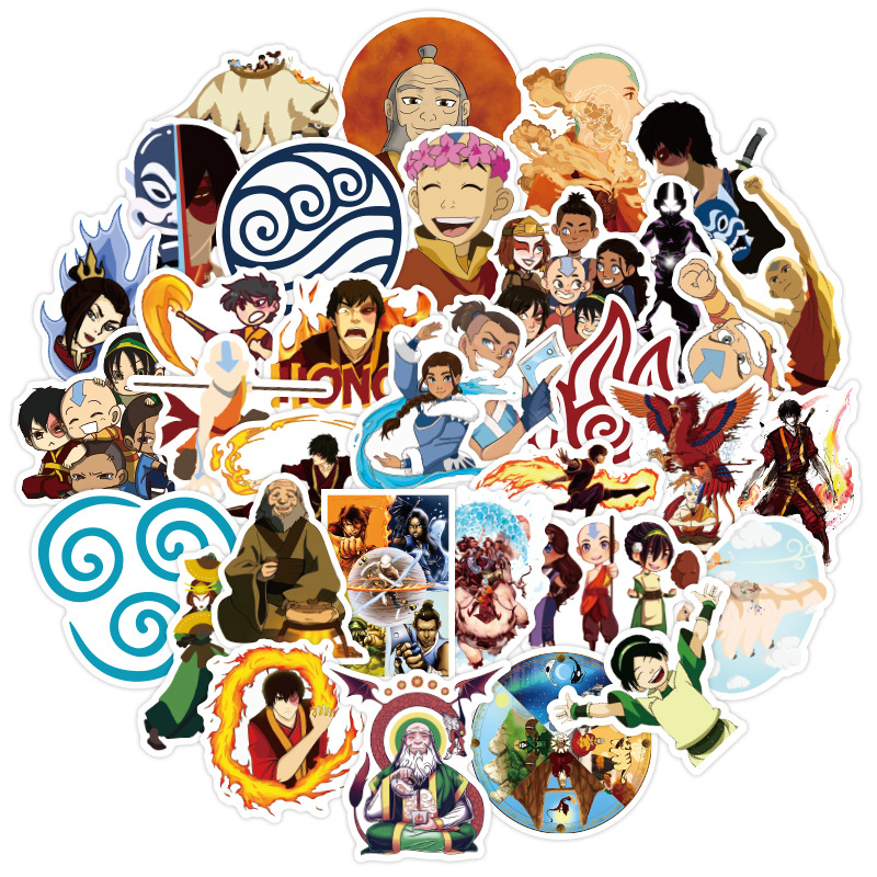 Bộ 50 Sticker Dán Trang Trí Xe Hơi / Ván Trượt Hình Hoạt Hình