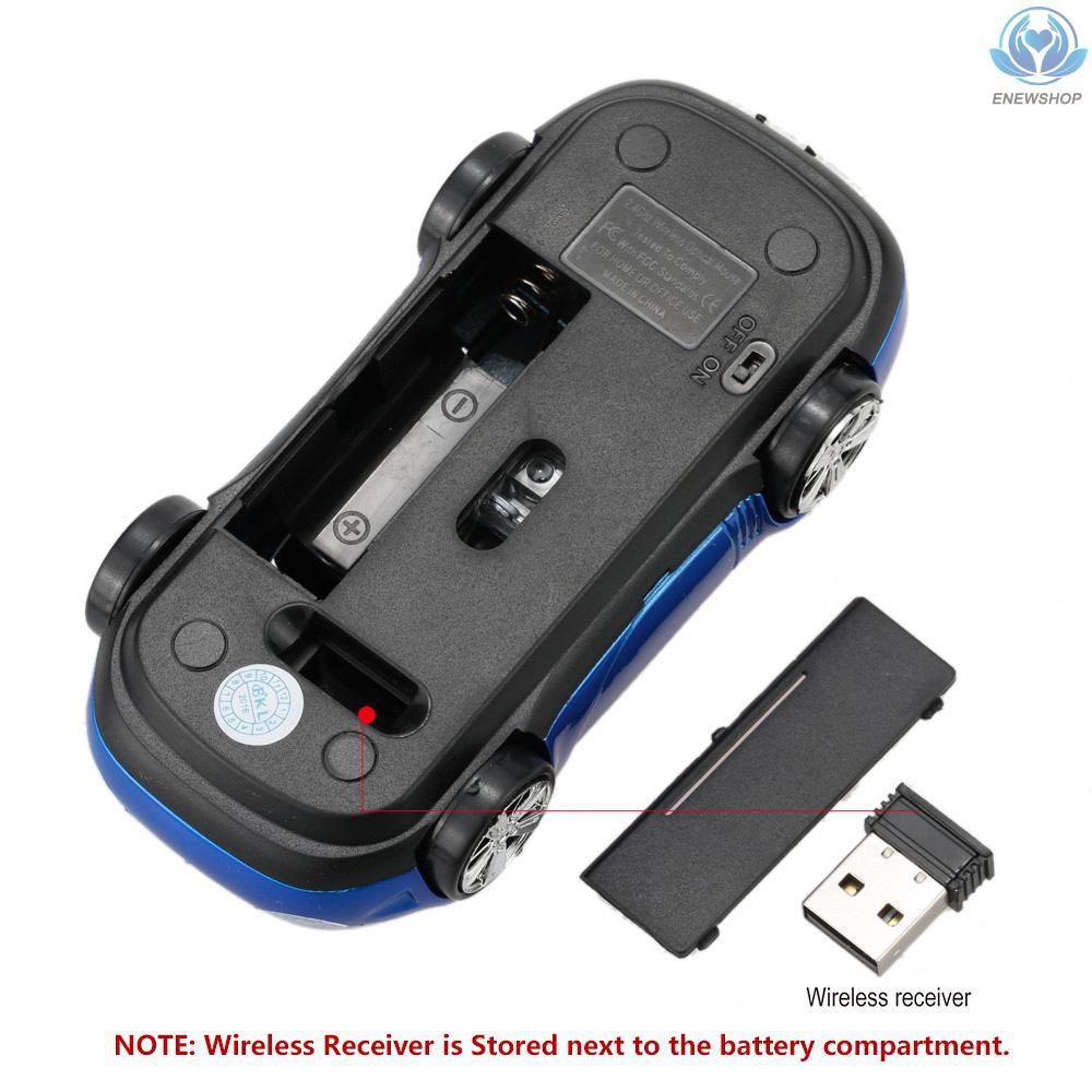 【enew】2.4GHz Wireless Racing Car Shaped Optical USB Mouse/Mice 3D 3 Buttons 1000 DPI/CPI for PC Laptop Desktop