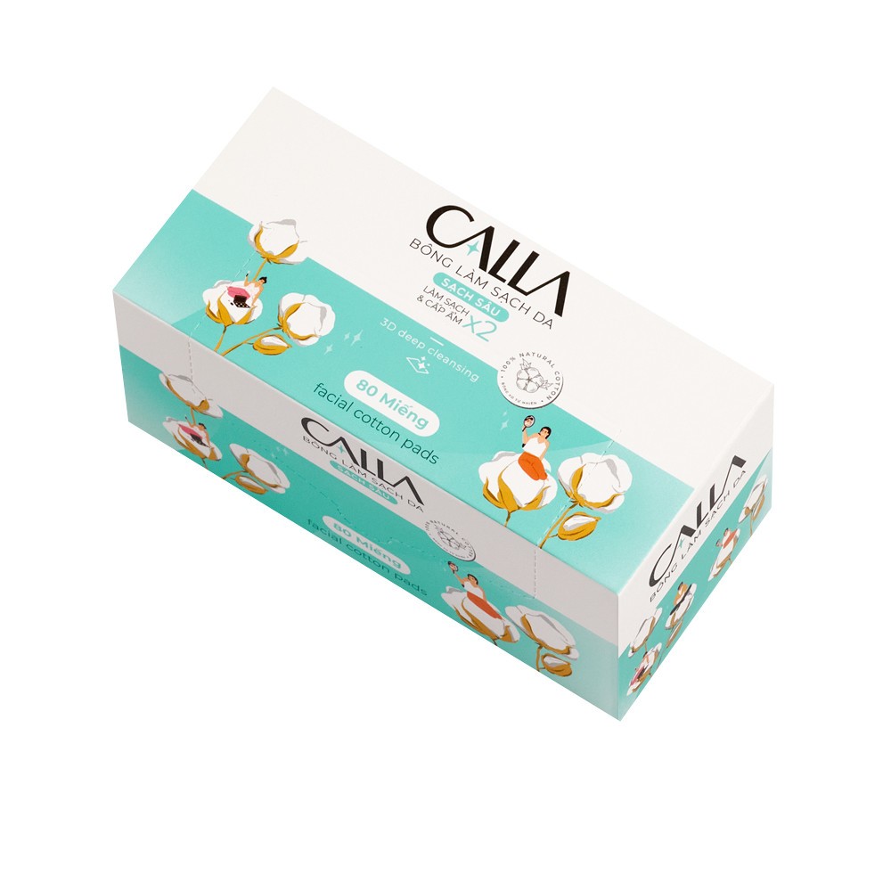 Bông Tẩy Trang Bạch Tuyết Calla 80 Miếng/ Hộp