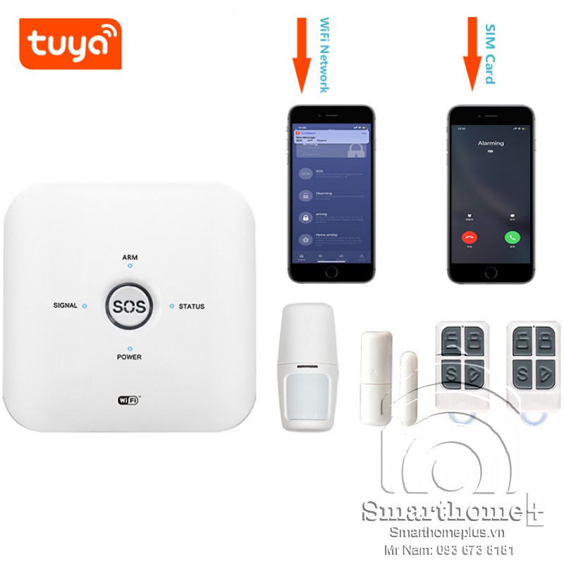 Bộ Báo Động Chống Trộm Qua Điện Thoại GSM Wifi TUYA SHP-CK3