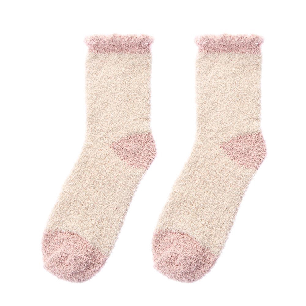 JUNE Christmas gift Fluffy Winter Warm Sleep Bed Sock Plush Coral velvet socks