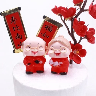 Phụ kiện decor ông lão, bà lão áo đỏ