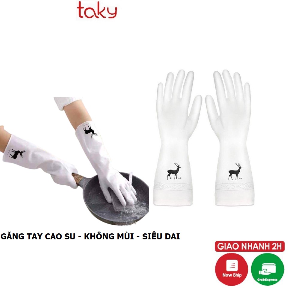 Găng Tay -Taky Cao Su Siêu Dai, Rửa Chén Bát, Giặt Giũ, Cọ Rửa Toilet, An Toàn Vệ Sinh Bàn Tay, Không Mùi - 5800