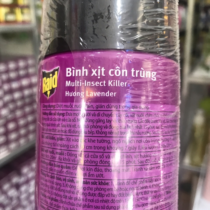 Bình xịt côn trùng Raid hương lavender 300ml