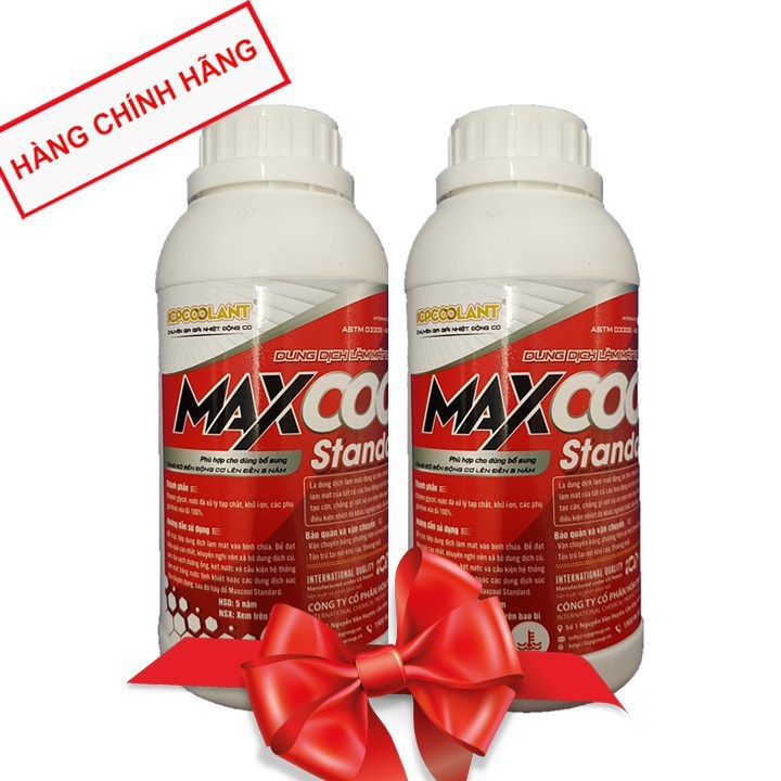 Combo 2 lon nước làm mát xe ô tô màu đỏ Maxcool 500ml