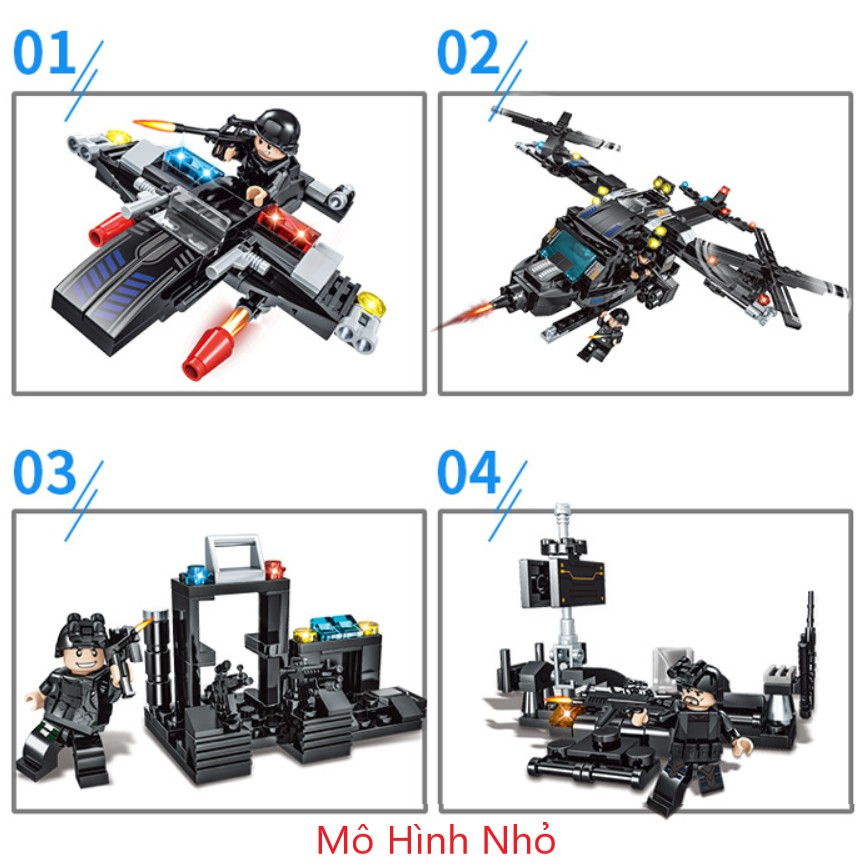 [815 CHI TIẾT-HÀNG CHUẨN] BỘ ĐỒ CHƠI XẾP HÌNH LEGO CẢNH SÁT,Lego OTO, ROBOT, Lego chiến hạm, Lính swat
