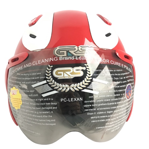 Mũ bảo hiểmPhản Quang cao cấp - GRS A913K - Đỏ line trắng