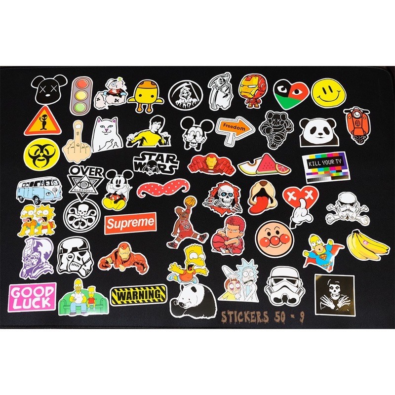 Sticker dán hoạt hình nhiều mẫu chống nước sticker dán mũ bảo hiểm vali laptop cực xinh