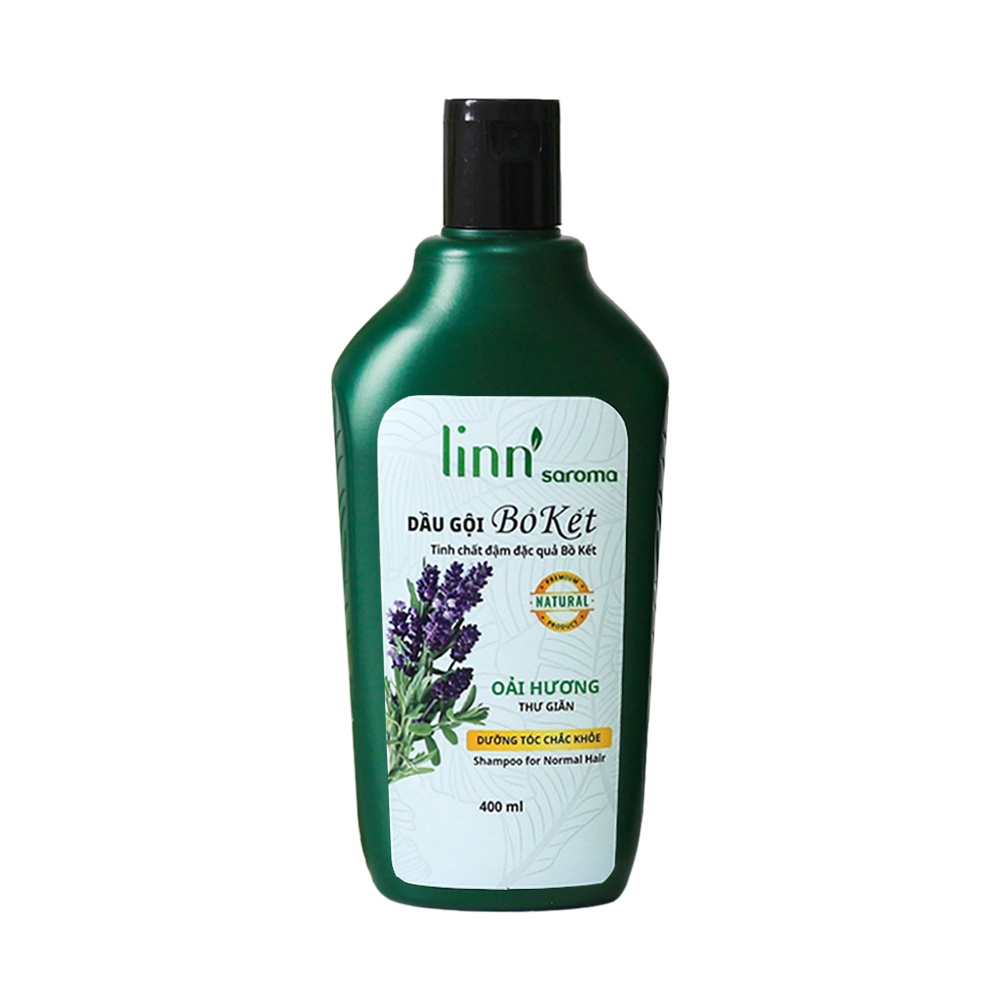 Linn'saroma - Dầu Gội Thiên Nhiên Bồ Kết- Oải Hương - Dưỡng ẩm, giúp tóc chắc khỏe 400ml