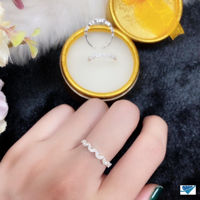 Nhẫn nữ bạc thật đính đá nhân tạo free size - Kho sỉ bạc Nhất Linh