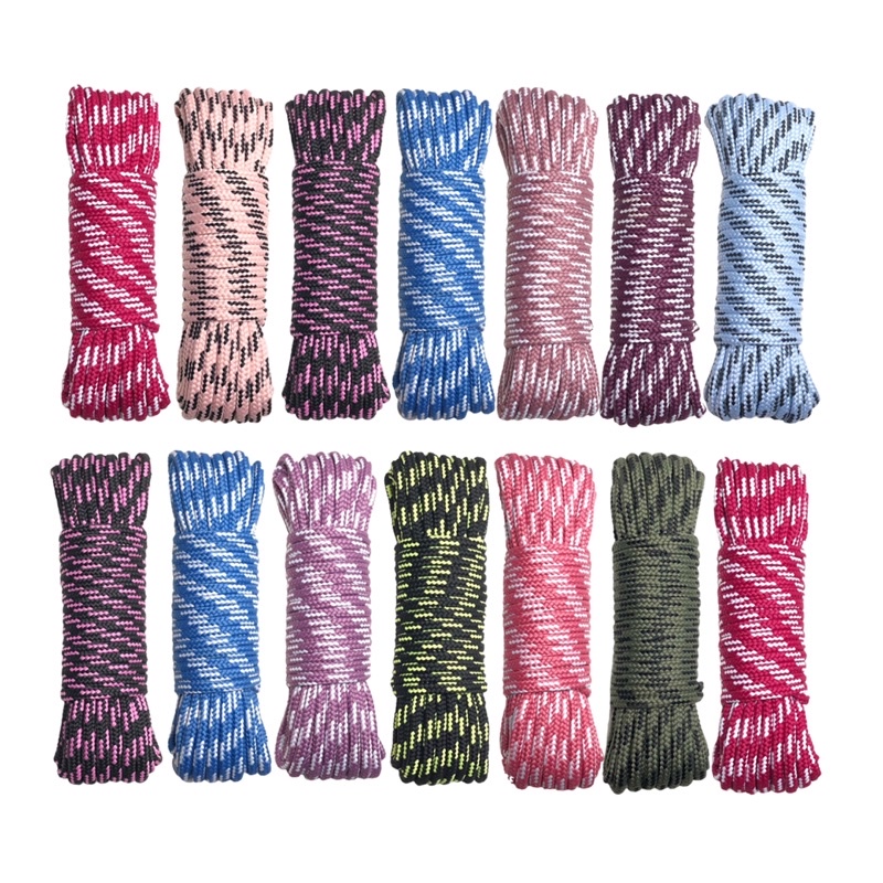 20 mét - Dây Dù 5mm oval ko lõi nhưng chắc chắn có hoạ tiết đẹp dùng làm macrame, sp handmade, thời trang, căng lều