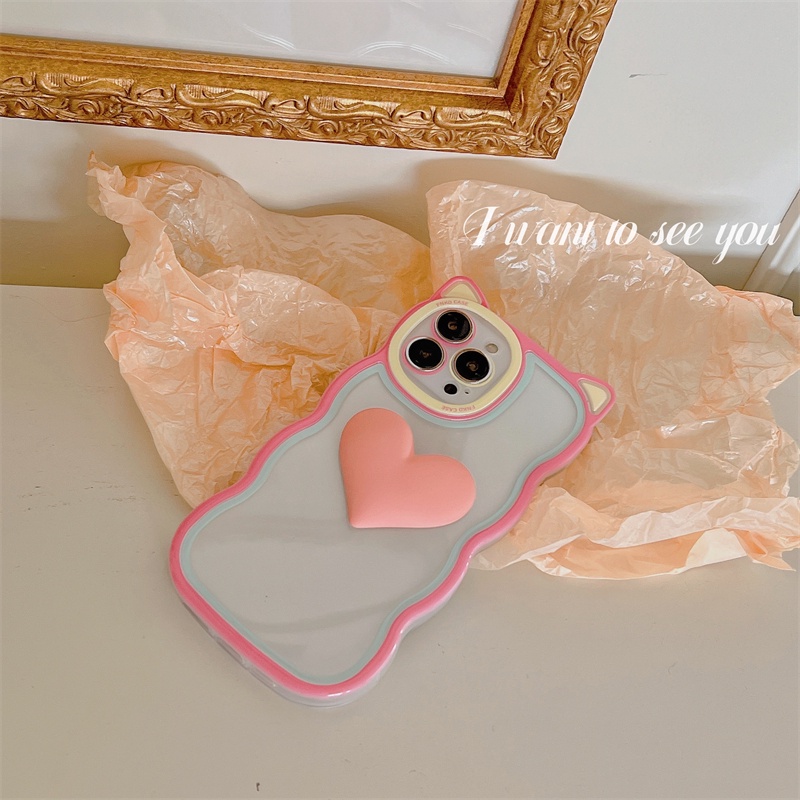 Ốp Lưng Chất Liệu TPU silicone Trong Suốt Hình Tai Mèo Cho iPhone 13 12 Pro Max 13Pro XS Max X XR 7 8 Plus