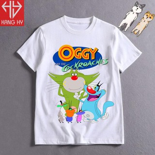 RẺ VÔ ĐỊCH- Áo Thun Mèo OGGY Và Những Chú Gián Tinh Nghịch Trẻ Em Vải Cotton 4 Chiều F118