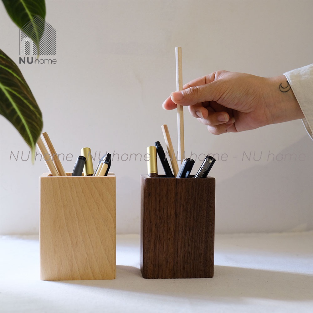 Hộp đựng bút tako | nuhome.vn | đựng cọ trang điểm để bàn bằng gỗ cao cấp, thiết kế đơn giản theo phong cách Nhật Bản