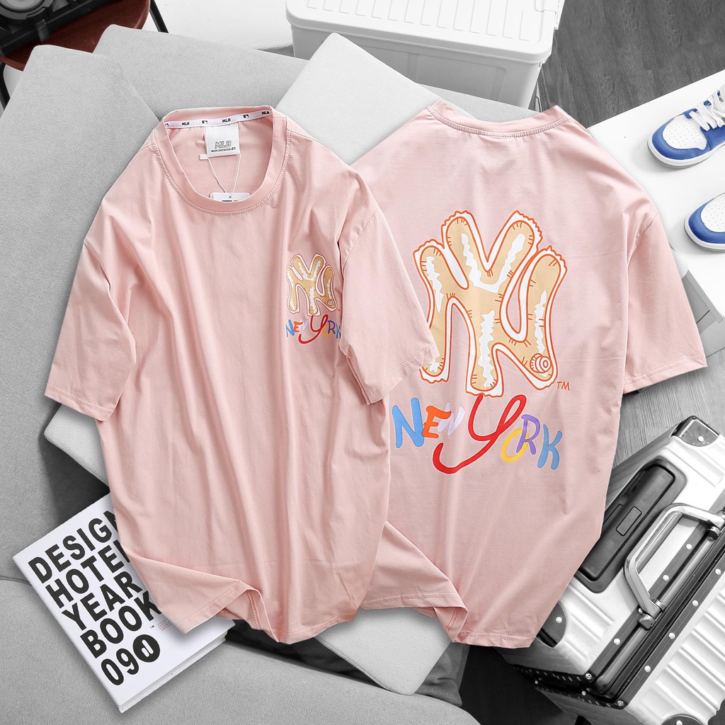 Áo thun cổ tròn MLB in NY mẫu mới 2022 4 màu  thun cotton 4 chiều có big size DCXK0029 - DECE