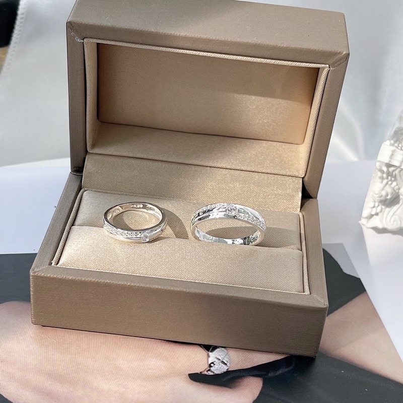 Nhẫn Cặp Đôi bạc khắc tên tình yêu nam nữ cao cấp NC064 - Trang Sức MINA JEWELRY
