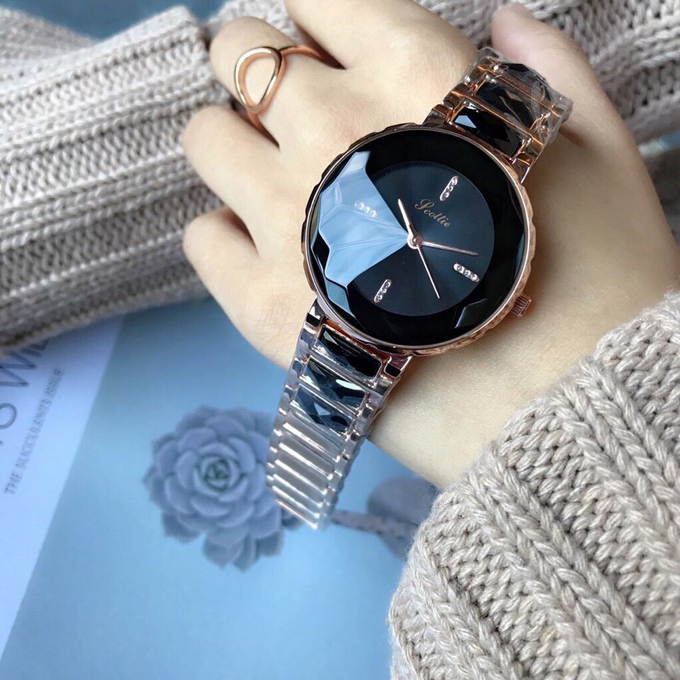 Đồng hồ nữ Scottie dây kim loại kính vát kim cương mặt nạm đá nhỏ + Tặng hộp đồng hồ sang trọng (Đỏ hoặc đen) | BigBuy360 - bigbuy360.vn