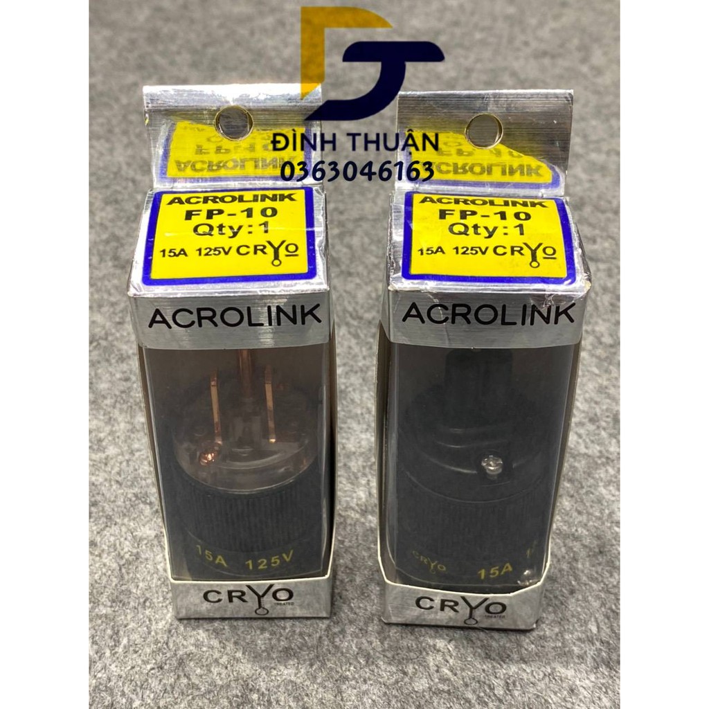 BỘ Đầu giắc nguồn ĐỰC - CÁI (phích cắm nguồn cho amlifer/loa HI-END) ACROLINK - CRYO FP-10