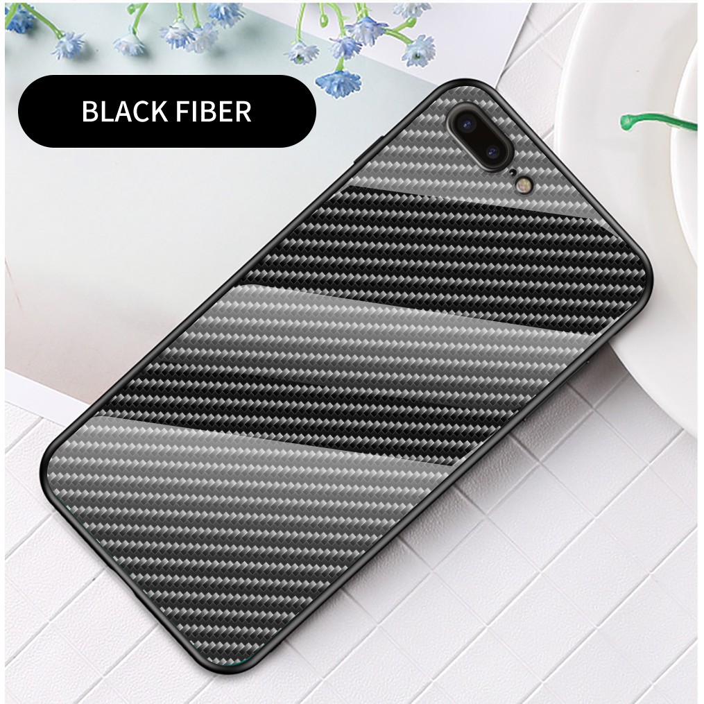 Ốp Điện Thoại Kính Cường Lực Cạnh Silicon Mềm Chống Sốc Kết Cấu Sợi Carbon Cho Iphone Se 2020 / 11 / 11 Pro / Max X Xr Xs Max 8 7 Plus