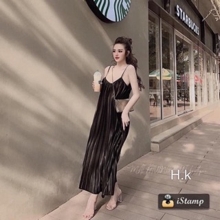 Đầm 2 dây dập li đẹp xuất xắc hàng loại 1