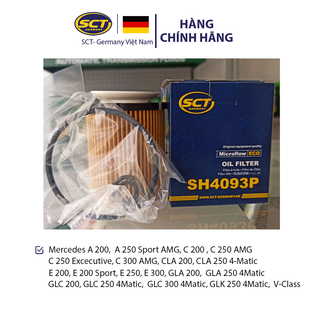 Lọc Nhớt Mercedes A 200, C 200, C 300, CLA 200, E 200, E 250, GLA 200, GLC 250, GLC 300 SH 4093P [Chính Hãng]