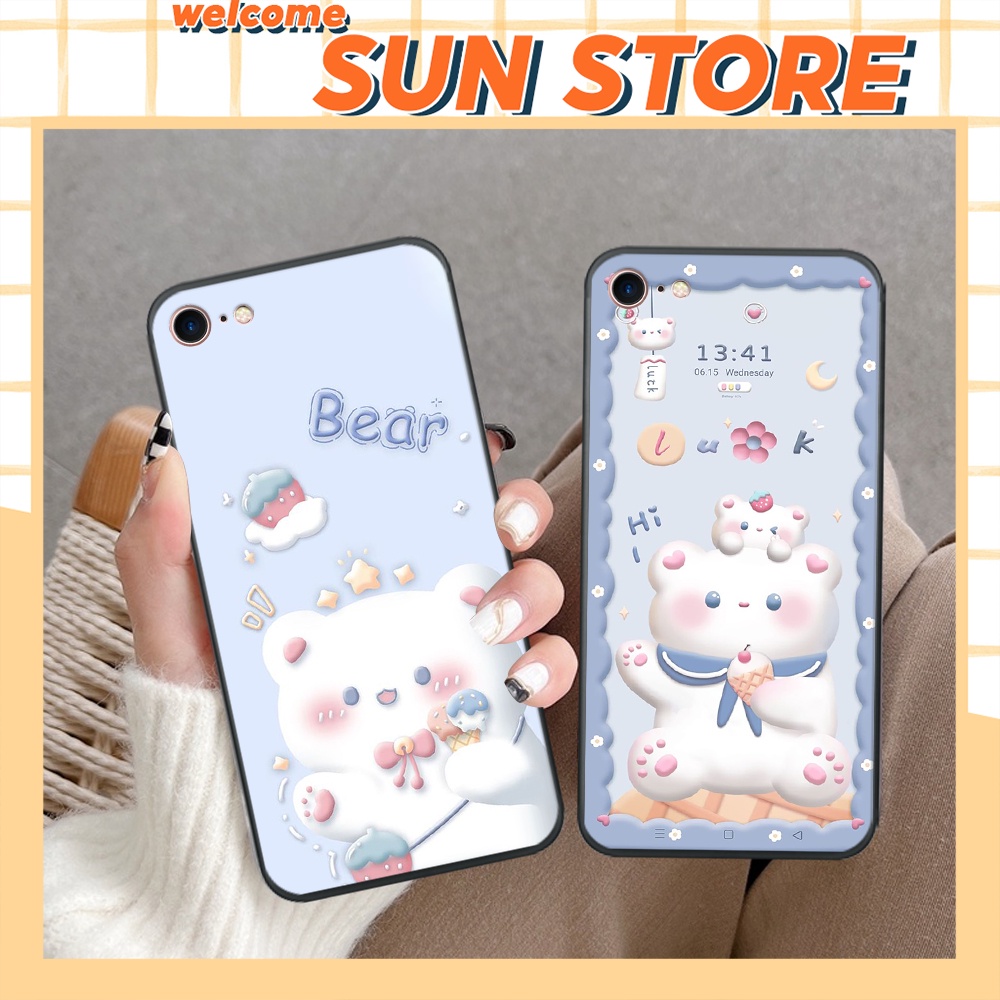 Ốp lưng IP 5/ 5S/ 6/ 6S/ 6 plus/ 6s plus/ 7/ 8/ se 2020 hoạ tiết nền kẻ caro, gấu thời trang giá rẻ