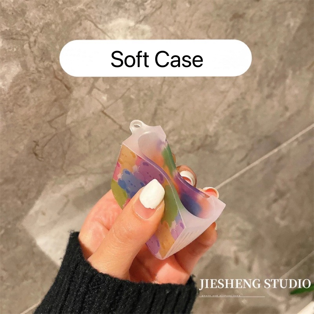 Vỏ Bảo Vệ Hộp Sạc Tai Nghe AirPods 1 / 2 / 3 / Pro Trong Suốt Họa Tiết Hoạt Hình Chú Gấu Dễ Thương Kèm Dây Đeo Tiện Dụng