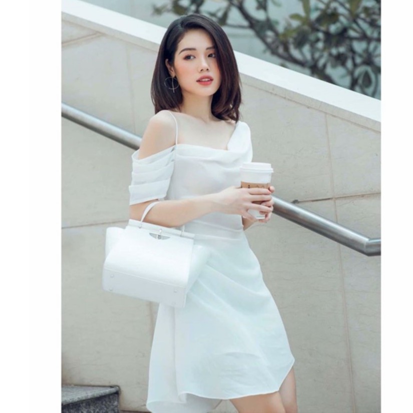 Đầm dự tiệc lệch vai siêu xinh chất voan lụa siêu mềm | BigBuy360 - bigbuy360.vn
