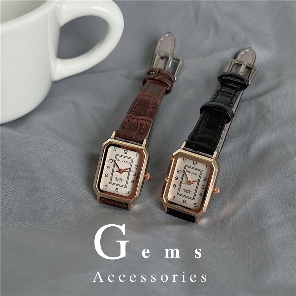 Đồng Hồ Nữ Dây Da Cao Cấp Chính Hãng Doukou Mặt Đẹp Thanh Lịch Giá Rẻ Gems Accessories